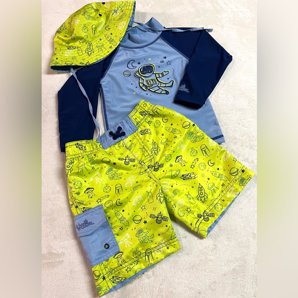 UV SKINZ Boys' 3-Piece Swim Set, UPF 50+ Sun Protection Size 4T
